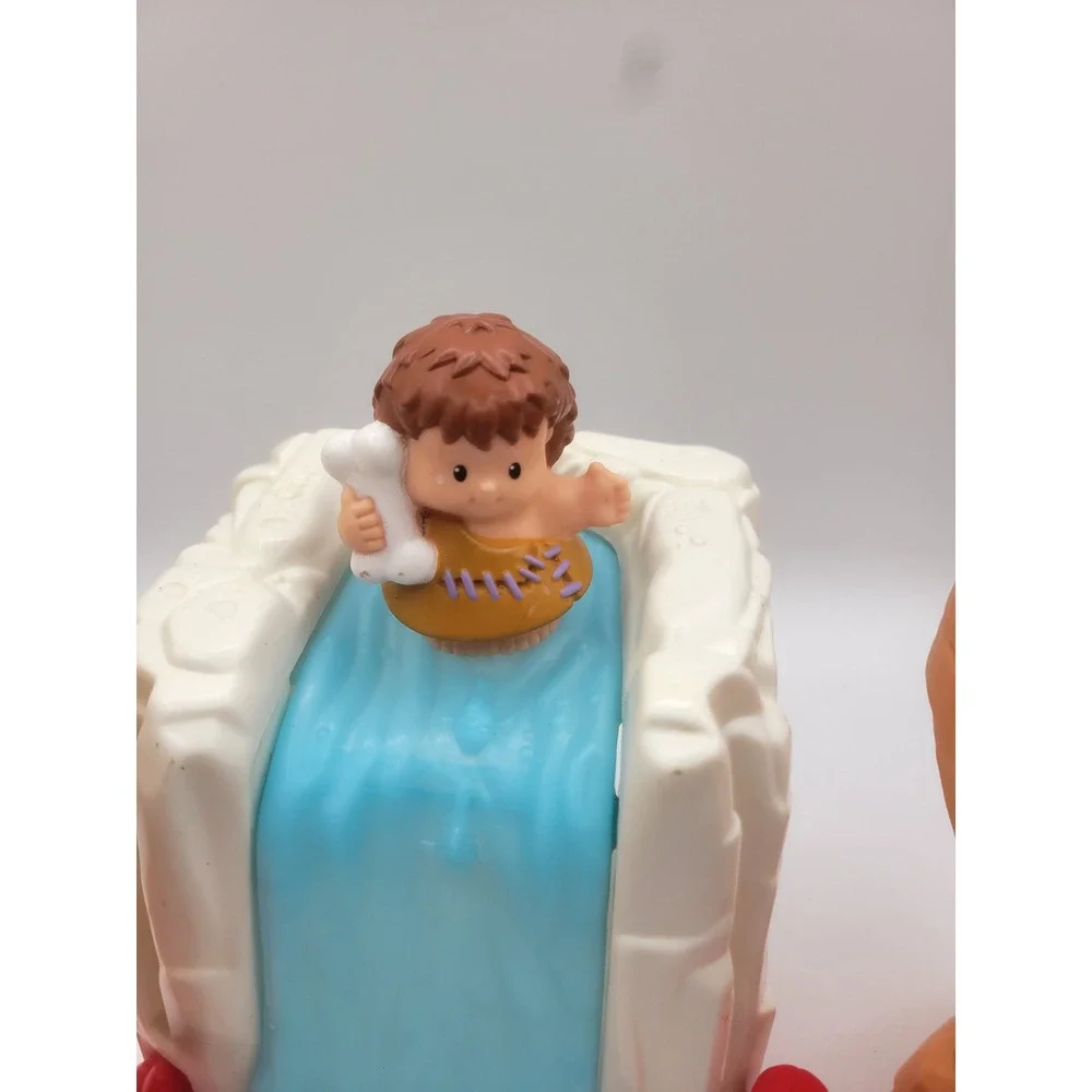 Fisher Price Little People Caveman Waterfall Rock Playset Pieces Tan Blue Red